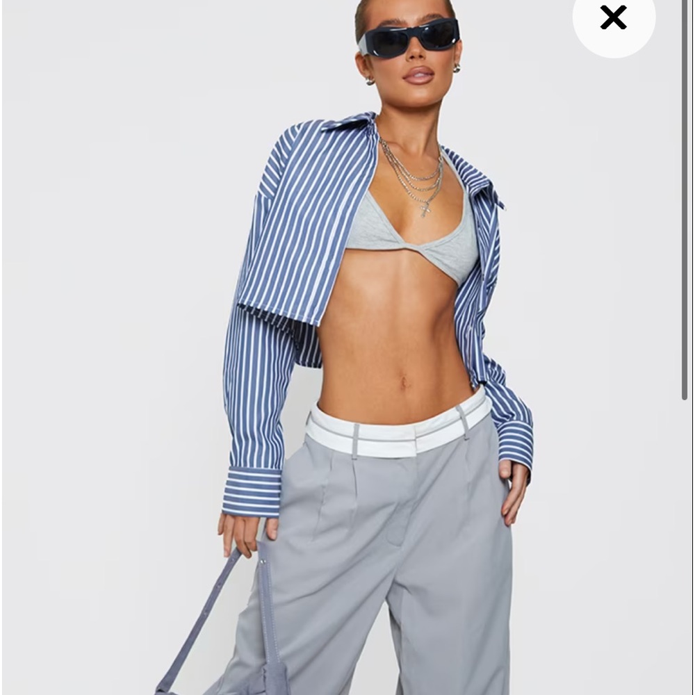 Prettylittlething striped crop top 💕